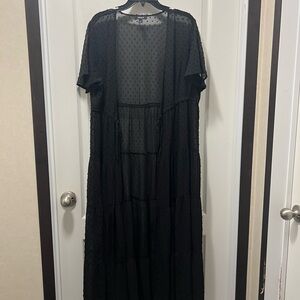 Torrid Black Short Sleeve Swim Coverup